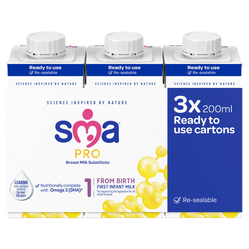SMA Pro Breast Milk Substitute 1 from Birth First Infant Milk 3 Pack Baby Milk ASDA   