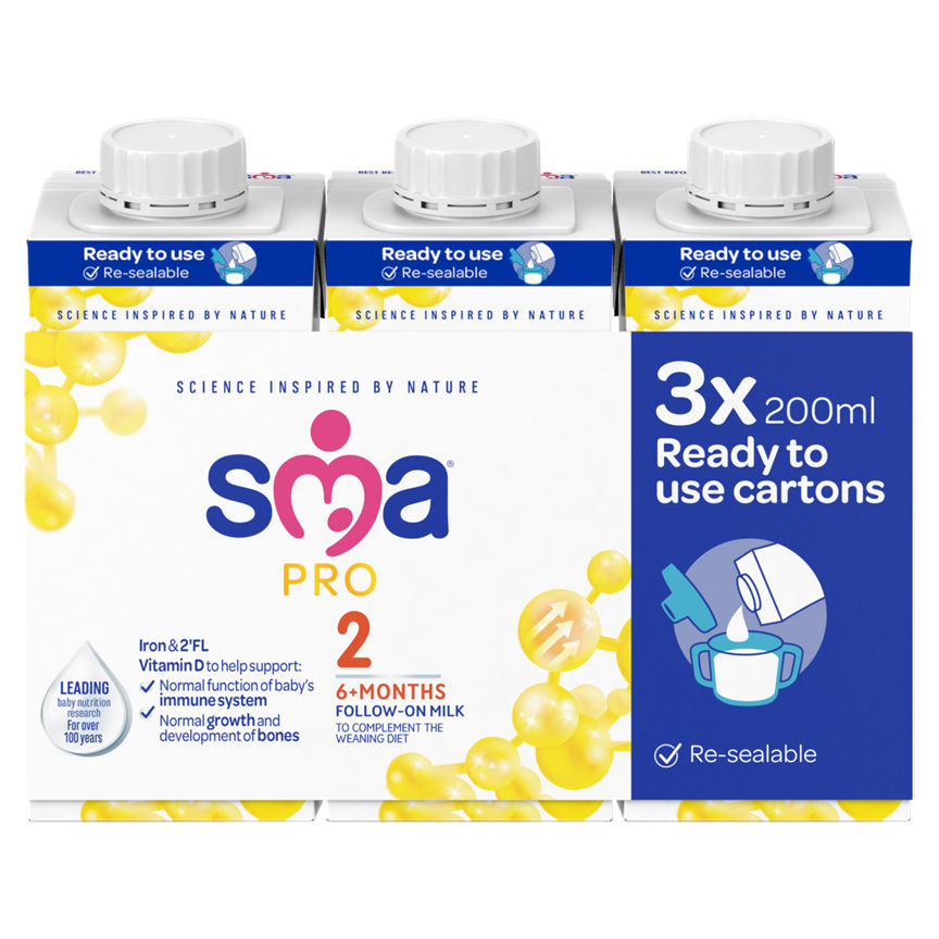 SMA Pro 2 Follow-On Milk 6+ Months 3 Pack Baby Milk ASDA   