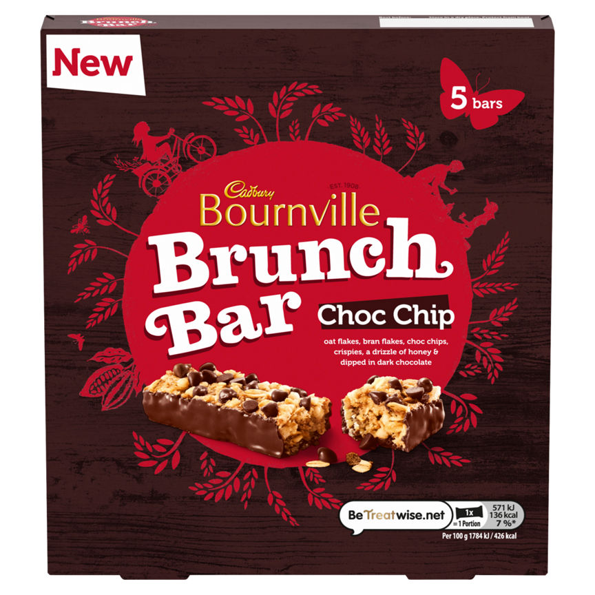 Cadbury Bournville Brunch Bar Choc Chip 5 Pack Cereals ASDA   