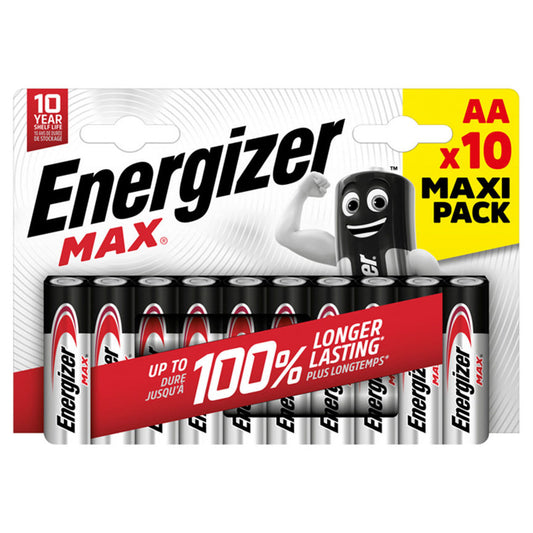 Energizer Max AA Batteries Alkaline 10 Pack General Household ASDA   