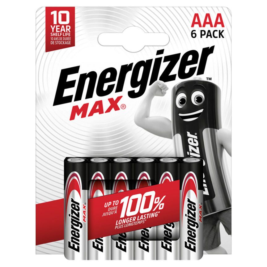 Energizer Max AAA Batteries Alkaline 6 Pack General Household ASDA   