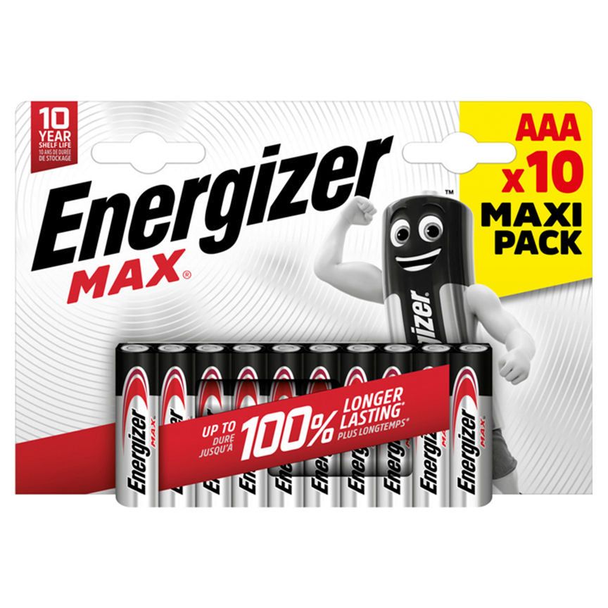 Energizer Max AAA Batteries Alkaline 10 Pack