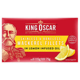 King Oscar Skinless & Boneless Mackerel Fillets in Lemon Infused Oil 115g Fish Sainsburys   