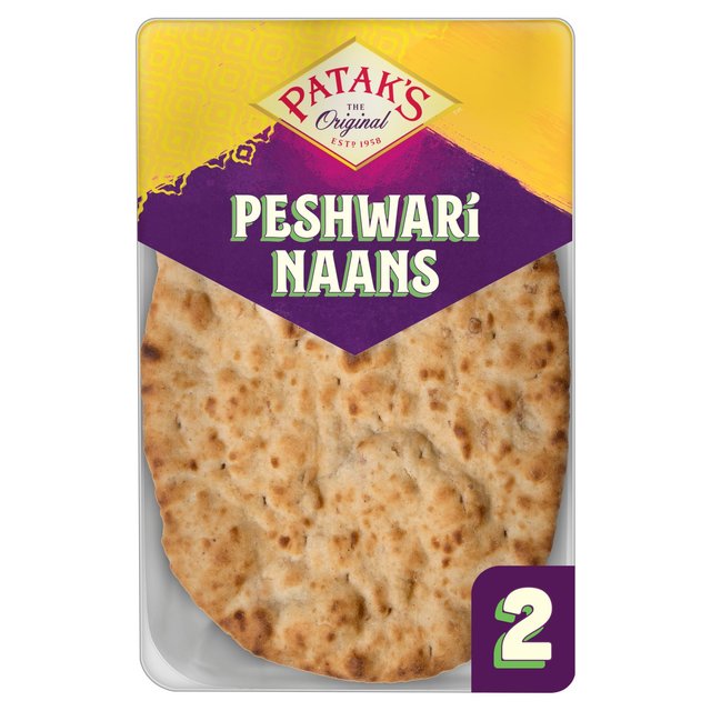 Patak's Peshwari Naan Breads (2 per pack) WORLD FOODS M&S Title  