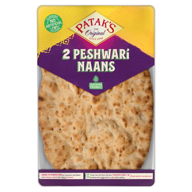 Patak's Peshwari Naan Breads (2 per pack) WORLD FOODS M&S   