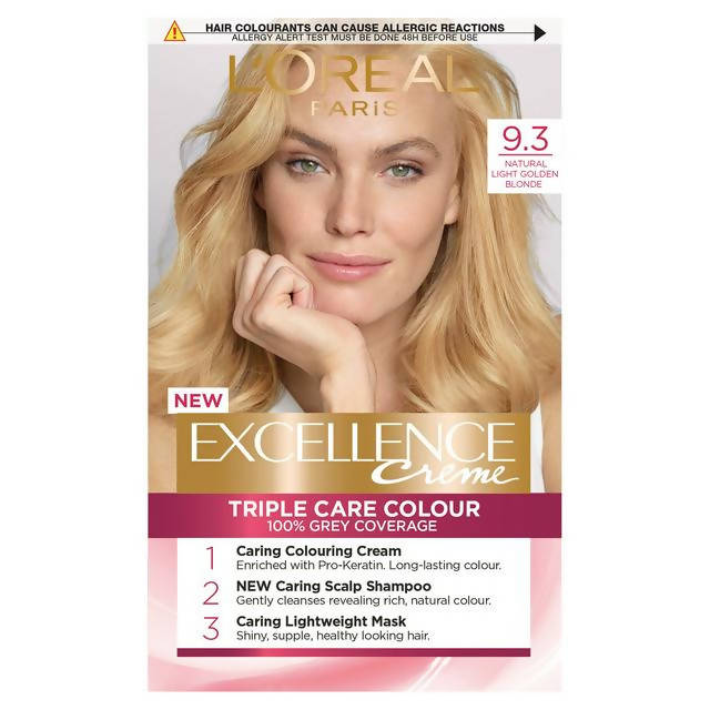 L'Oreal Paris Excellence Permanent Hair Dye Natural Light Gold Blonde 9.3