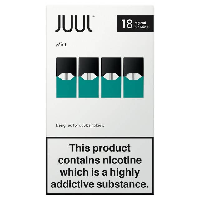 JUULpods Glacier Mint 18mg 4 pack smoking control Sainsburys   