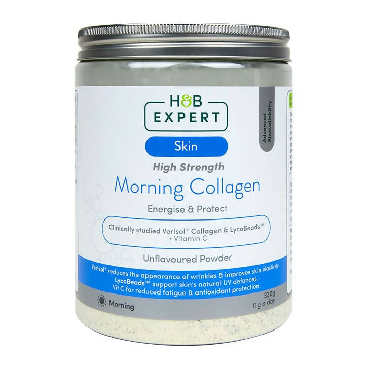 Holland and Barrett Expert Morning Collagen Unflavoured 330g Food Supplement Holland&Barrett   