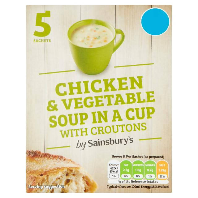 Sainsbury's Chicken & Vegetable Cup Soup with Croutons 110g Soups Sainsburys   