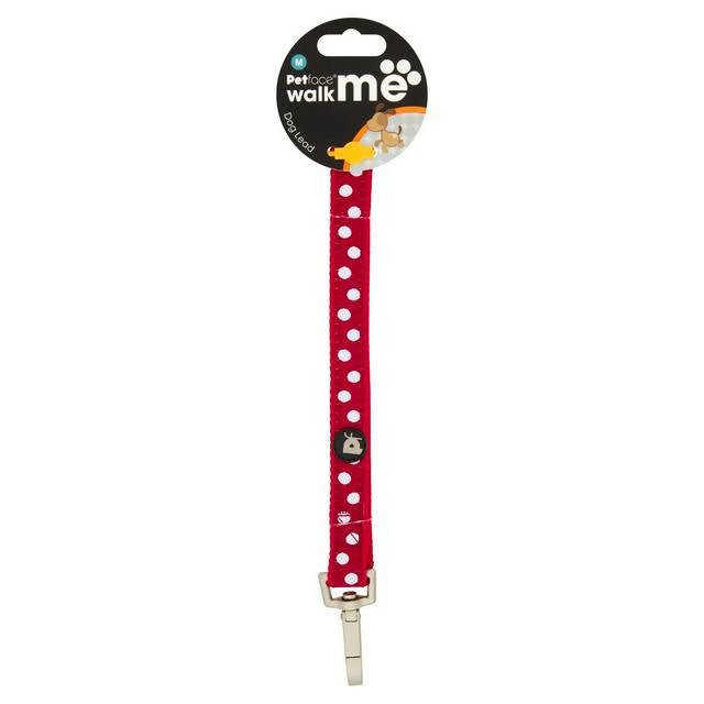 Petface Walk Me Cherry/White Dots Dog Lead Medium