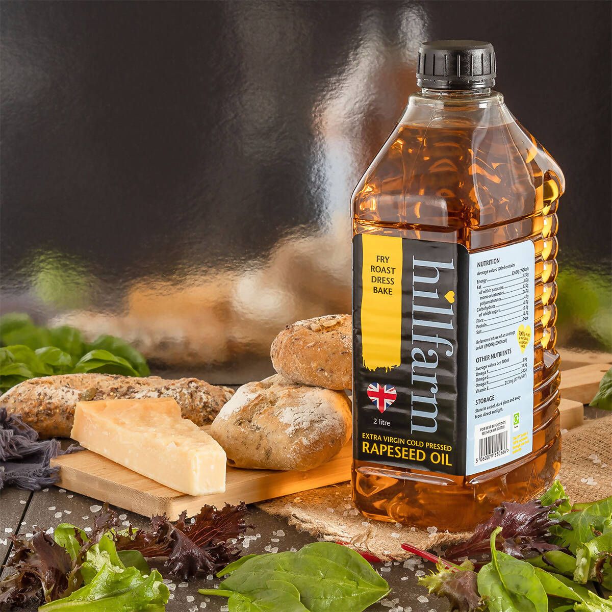 Hillfarm Extra Virgin Cold Pressed Rapeseed Oil, 2L Cooking Oils Costco UK   