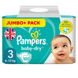 Pampers Baby-Dry Size 3 Nappies Jumbo+ Pack Nappies & Wipes ASDA   