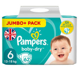 Pampers Baby-Dry Size 6 Nappies Jumbo+ Pack Nappies & Wipes ASDA   