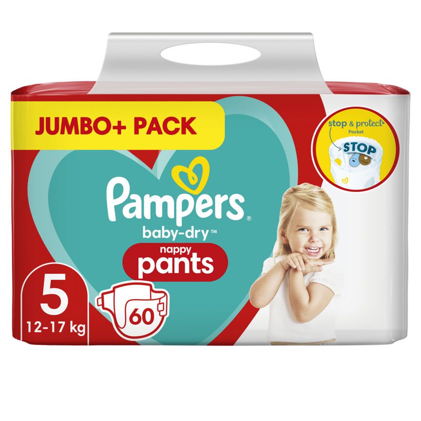 Pampers Baby-Dry Size 5 Nappy Pants Jumbo+ Pack