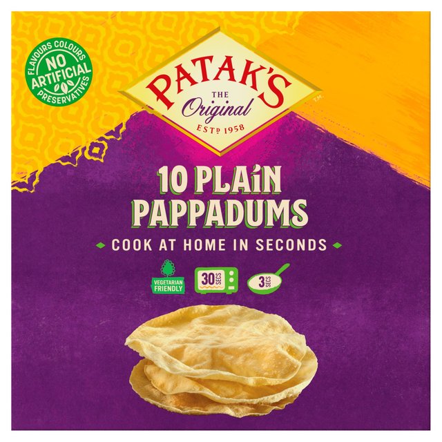 Patak's Plain Cook at Home Pappadums x 10 Food Cupboard M&S Default Title  