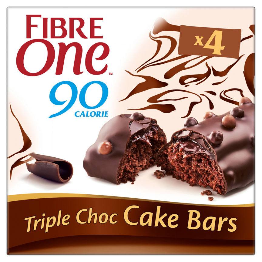 Fibre One 90 Calorie Triple Choc Cake Bars Biscuits, Crackers & Bread ASDA   