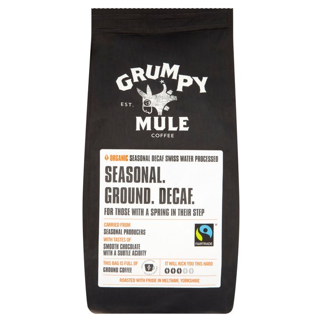 Grumpy Mule Organic Seasonal Swiss Water Decaff Ground Coffee