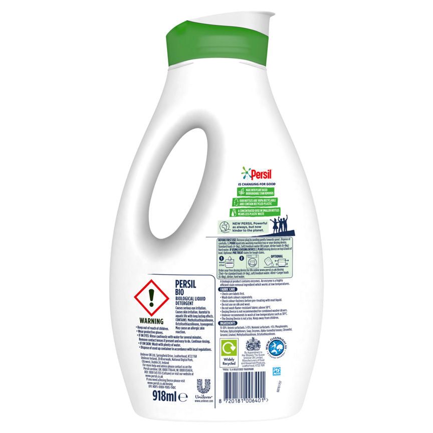 Persil Bio Laundry Washing Liquid Detergent 38 Washes