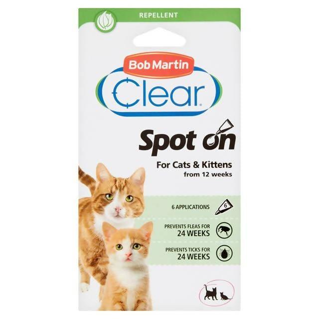 Bob Martin Spot On Flea & Tick 24 Week Protection, For Cats & Kittens 12+ Weeks - McGrocer