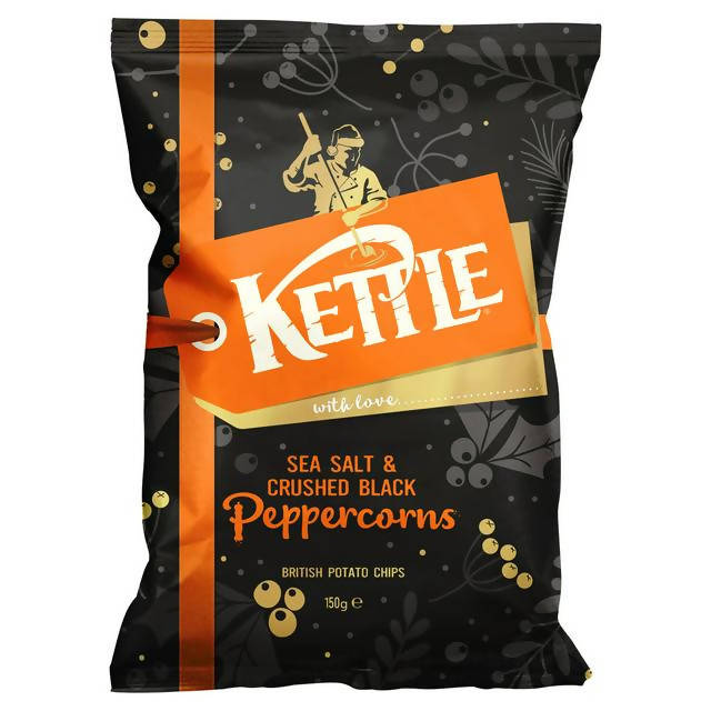 Kettle Chips Sea Salt & Crushed Black Peppercorns Sharing Crisps 150g