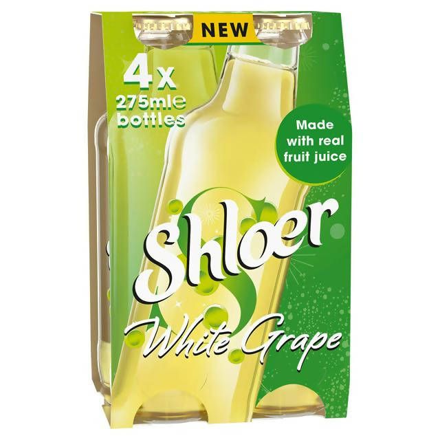 Shloer White Grape Sparkling Fruit Drink 4x275ml Adult soft drinks Sainsburys   