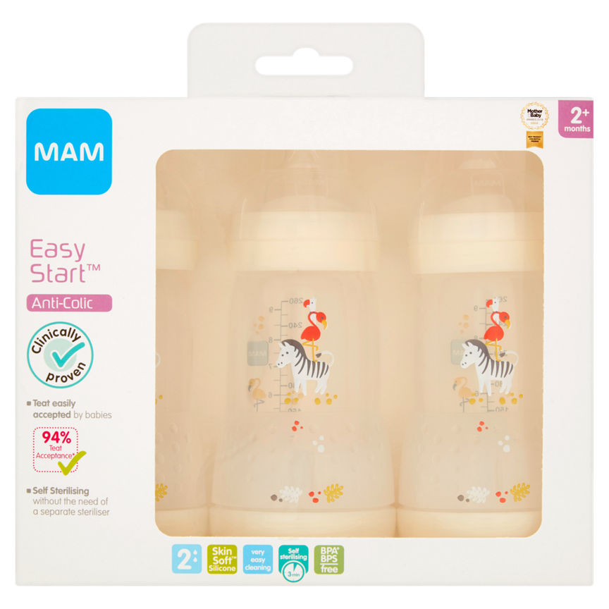 MAM Easy Start Anti-Colic 260ml Bottle - 3 Pack