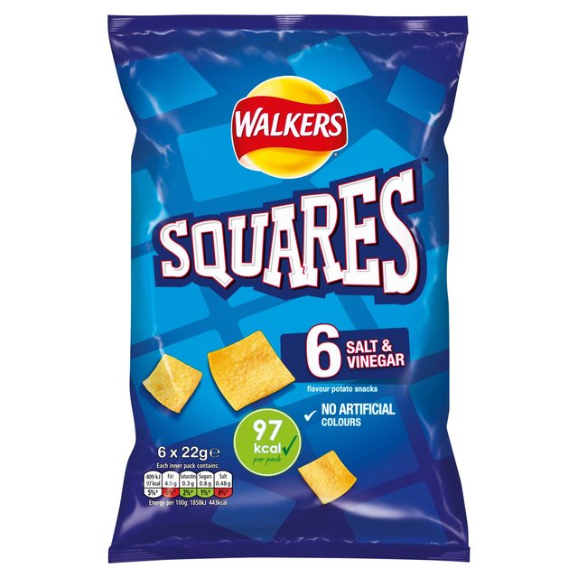 Walkers Squares Salt & Vinegar Snacks Free from M&S   