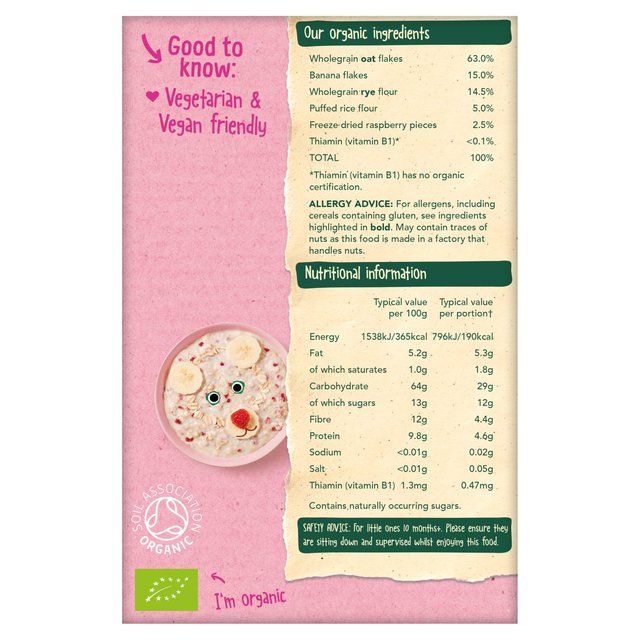 Organix Raspberry & Banana Organic Baby Muesli, 10 mths+ Food Cupboard M&S   