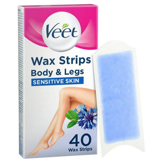 Veet Hair Removal Wax Strips Body & Legs for Sensitive Skin x40 hair removal creams & waxes Sainsburys   