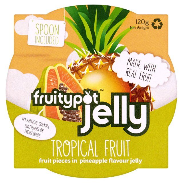 Fruity Pot Jelly Tropical Fruit in Pineapple Flavour Jelly Food Cupboard M&S Default Title  