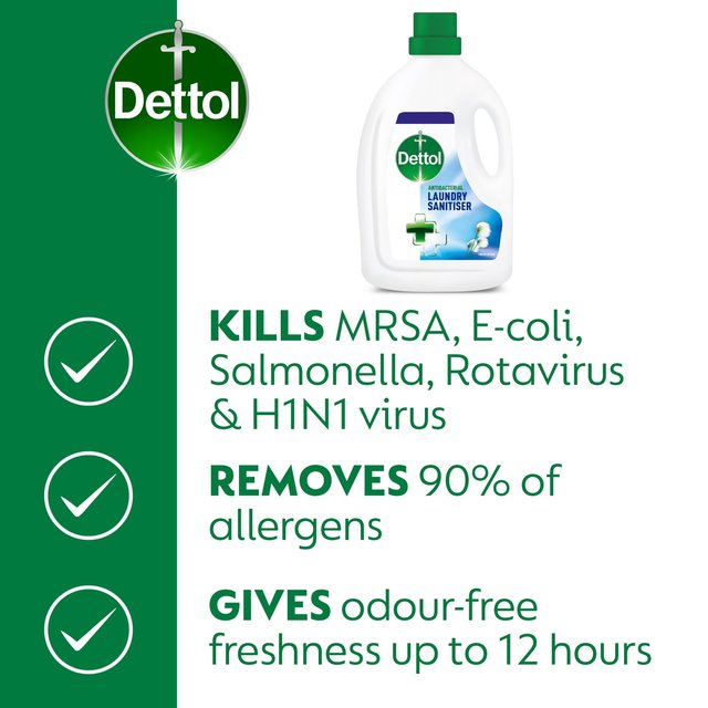 Dettol Laundry Sanitiser Antibacterial Liquid Additive Fresh Cotton GOODS ASDA   