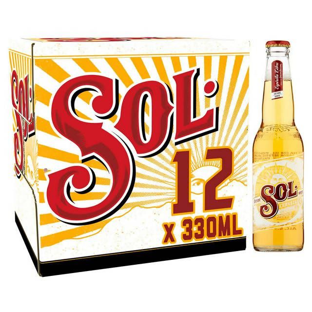 Sol Original Lager Beer Bottles 12 x 330ml