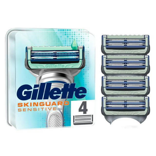 Gillette SkinGuard Sensitive Razor Blades For Men x4 shaving Sainsburys   