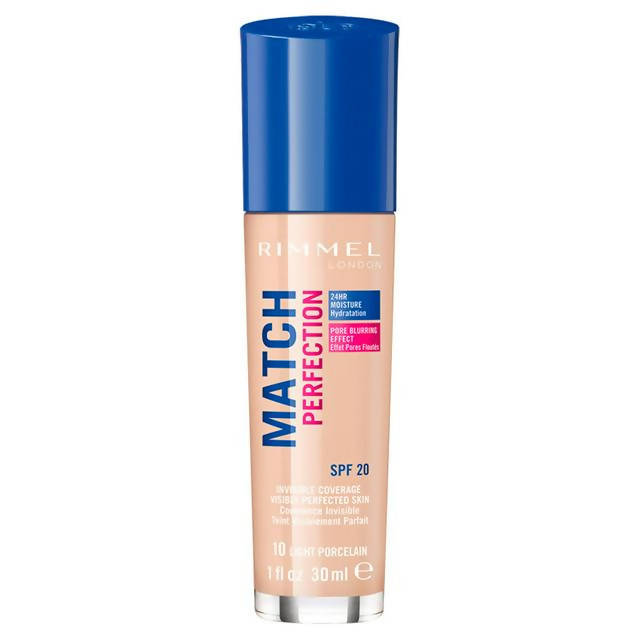 Rimmel London Match Perfection SPF 20 010 Light Porcelain 30ml All Sainsburys   