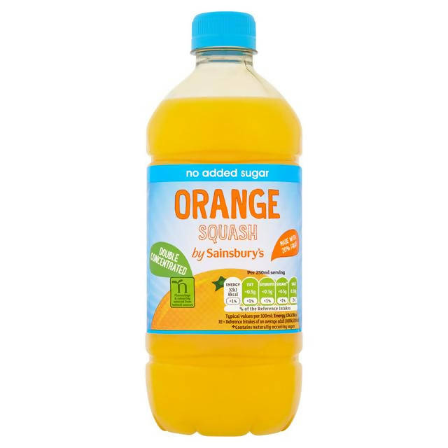 Sainsbury's Double Strength Orange Squash, No Added Sugar 750ml Squash Sainsburys   