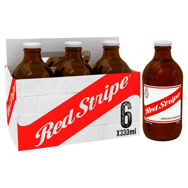 Red Stripe Jamaican Lager Beer Bottles 6 x 330ml All beer Sainsburys   