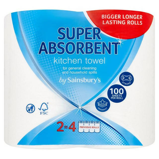 Sainsbury's Super Absorbent Kitchen Towels x2 - McGrocer