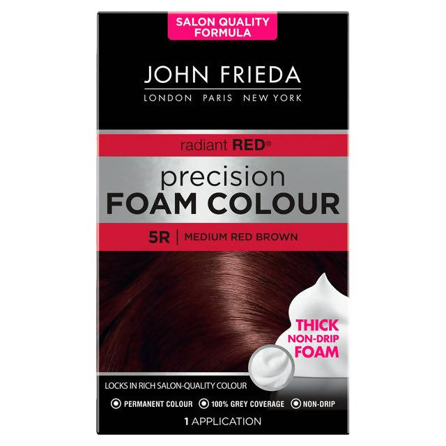 John Frieda Precision Foam Colour Radiant Red Hair Dye Medium Red Brown 5R