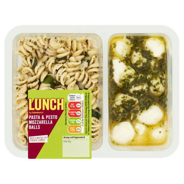 Sainsbury's Lunch Pasta & Pesto Mozzarella Balls 265g