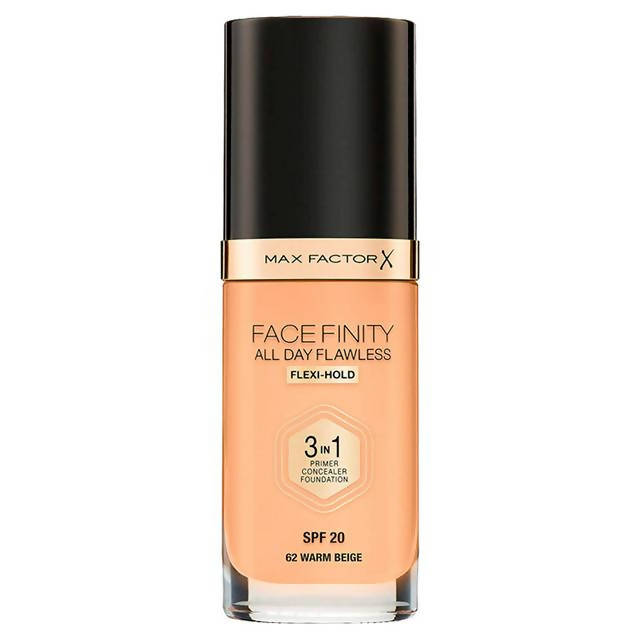 Max Factor Facefinity All Day Flawless 3-in-1 Foundation 62 Warm Beige 30ml All Sainsburys   