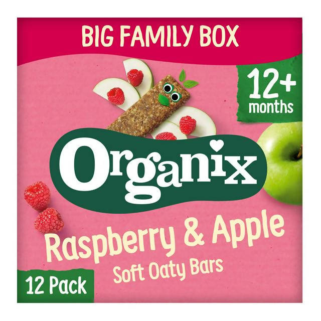 Organix Raspberry & Apple Soft Oaty Bars Big Family Box 12x30g big packs Sainsburys   