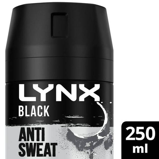 Lynx Black Anti-perspirant Deodorant Spray 250ml - McGrocer