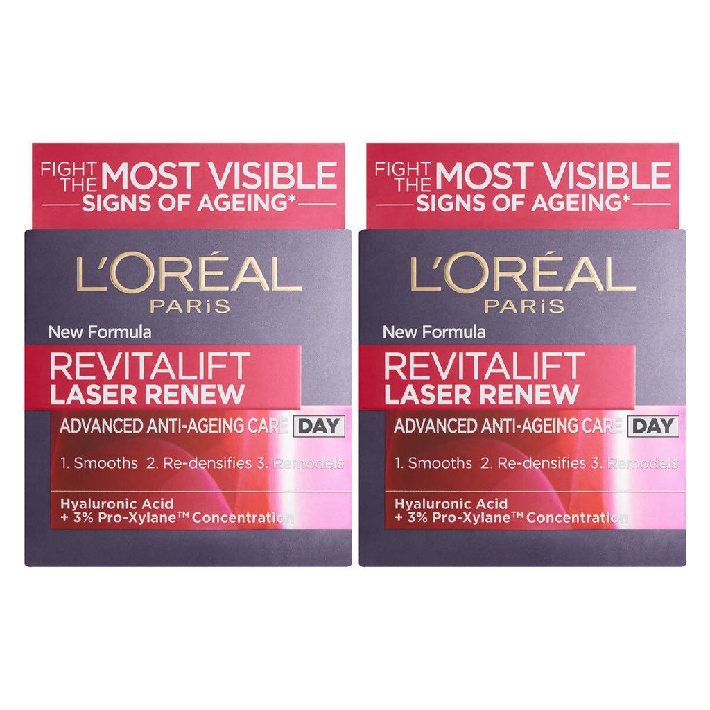 L'Oreal Revitalift Laser Renew Day Cream, 2 x 50ml