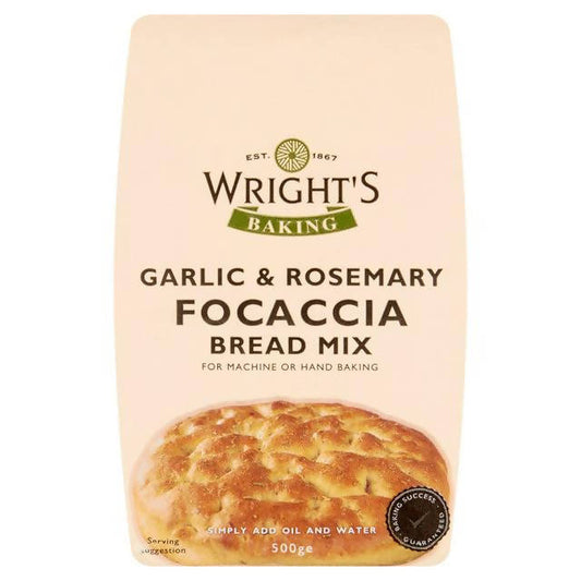 Wright's Garlic & Rosemary Focaccia Bread Mix 500g flour Sainsburys   