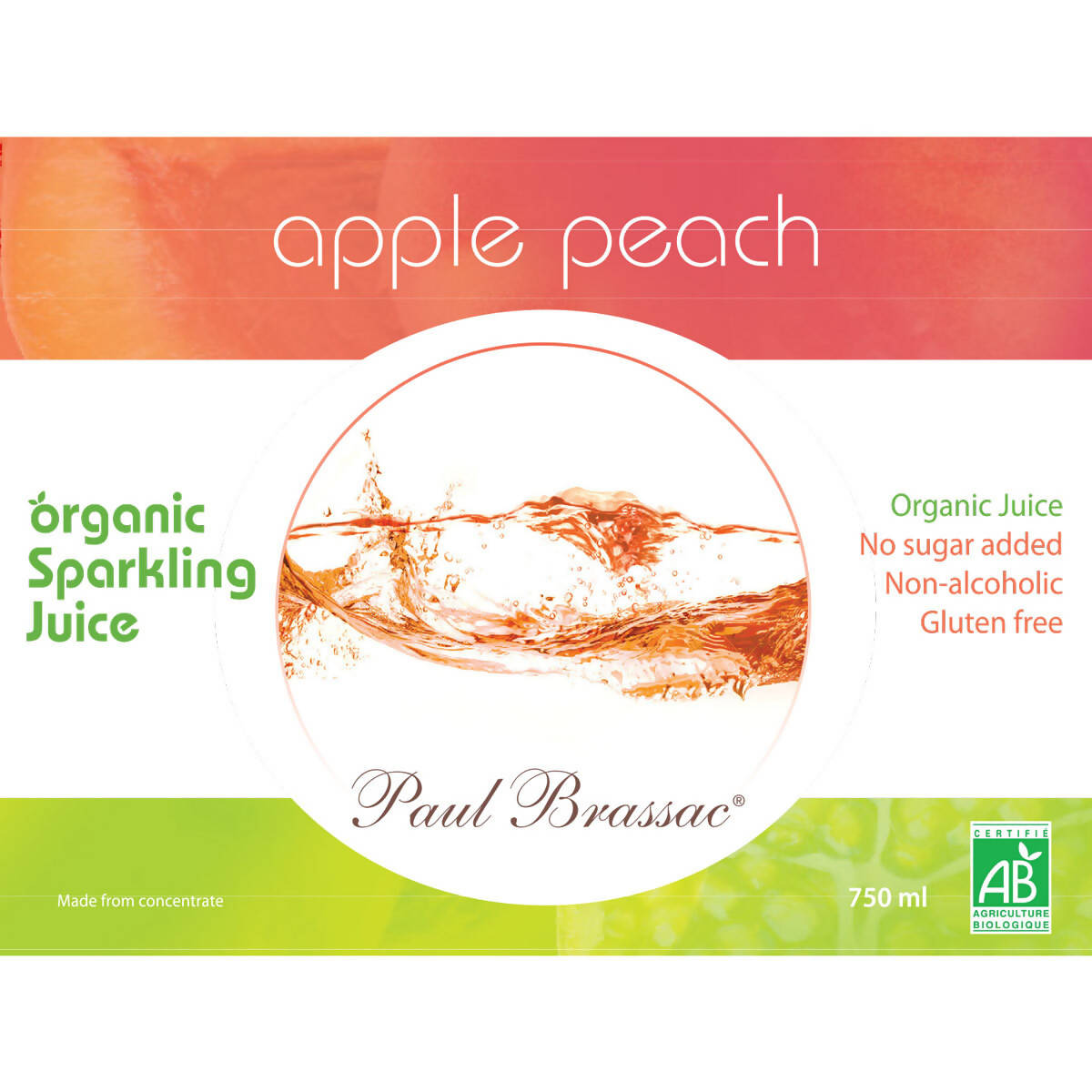Paul Brassac Organic Sparkling Fruit Juice, 3 x 750ml Soft Drinks Costco UK   