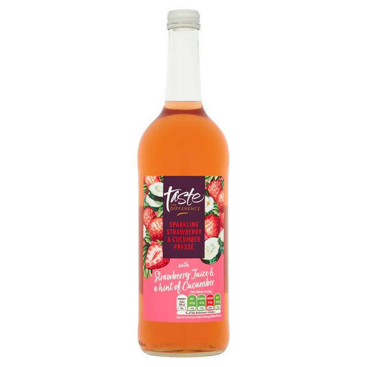 Sainsbury's Sparkling Strawberry & Cucumber Pressé, Taste the Difference 750ml Adult soft drinks Sainsburys   