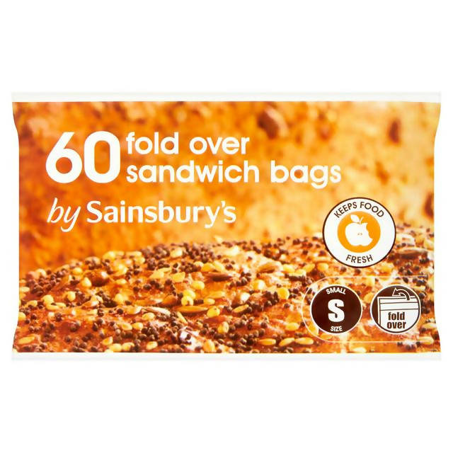 Sainsbury's Sandwich Bags Captive Flap 18x18cm x60