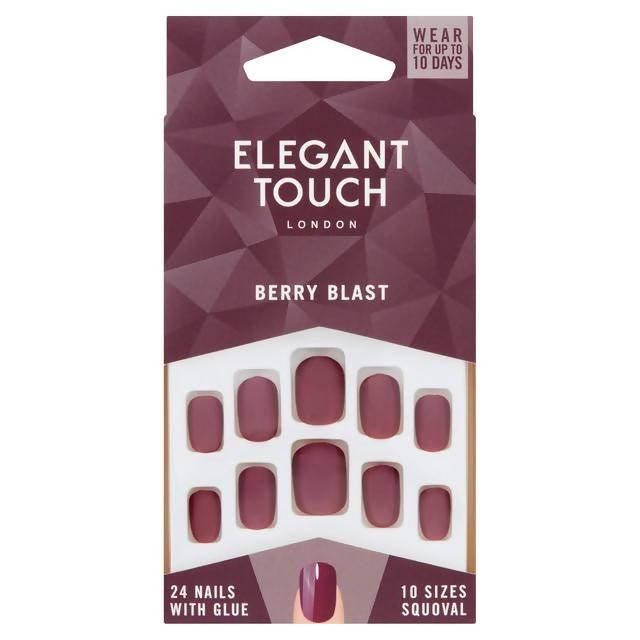 Elegant Touch Polish Nails Berry Blast Beauty at home Sainsburys   