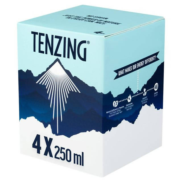 TENZING Natural Energy Drink 4x250ml Flavoured & vitamin water Sainsburys   