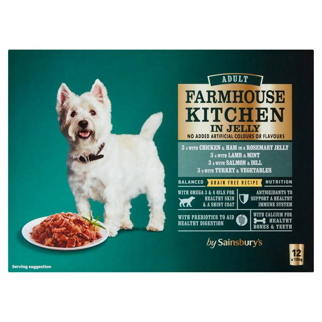 Sainsbury's Farmhouse Kitchen Adult Dog Food Meat & Fish Selection in Jelly 12 x 100g